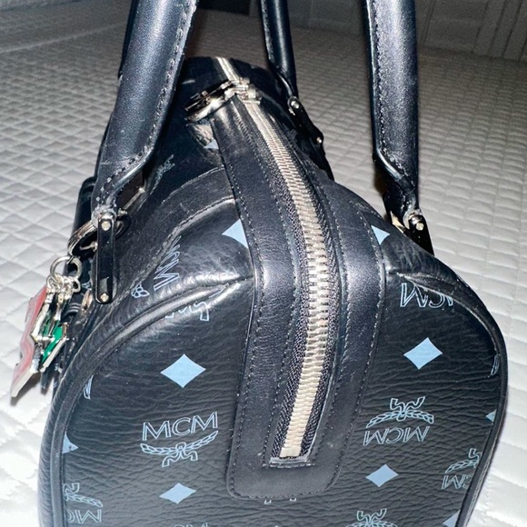 MCM Visetos Black Boston Bag - Picture 3 of 9